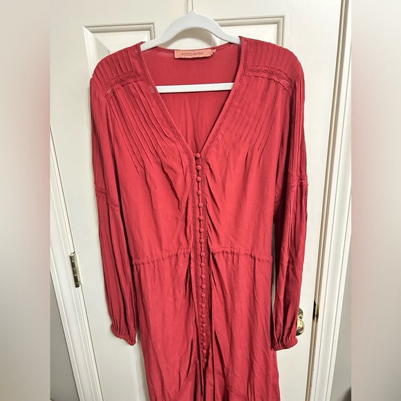 Rodeo Show Button Down Long Sleeve Hi-low Hem Dress Size 8 - Picture 4 of 5